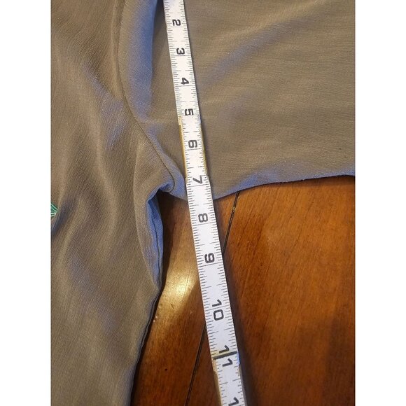 Timorra Artsy Gray Blouse With Layered Pleated Sleeves & Vibrant Embroidery XXL - Picture 6 of 11